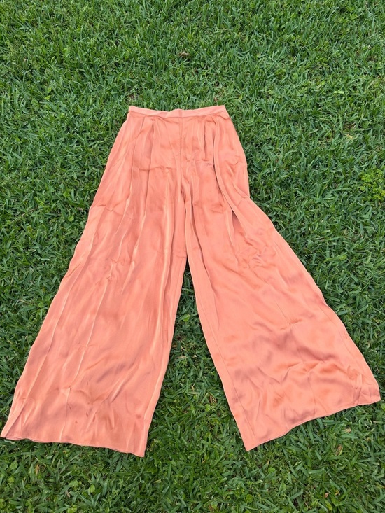 ASOS Pants - ASOS Design NWT Rust Satin Wide Leg High Rise Trousers Size US 8